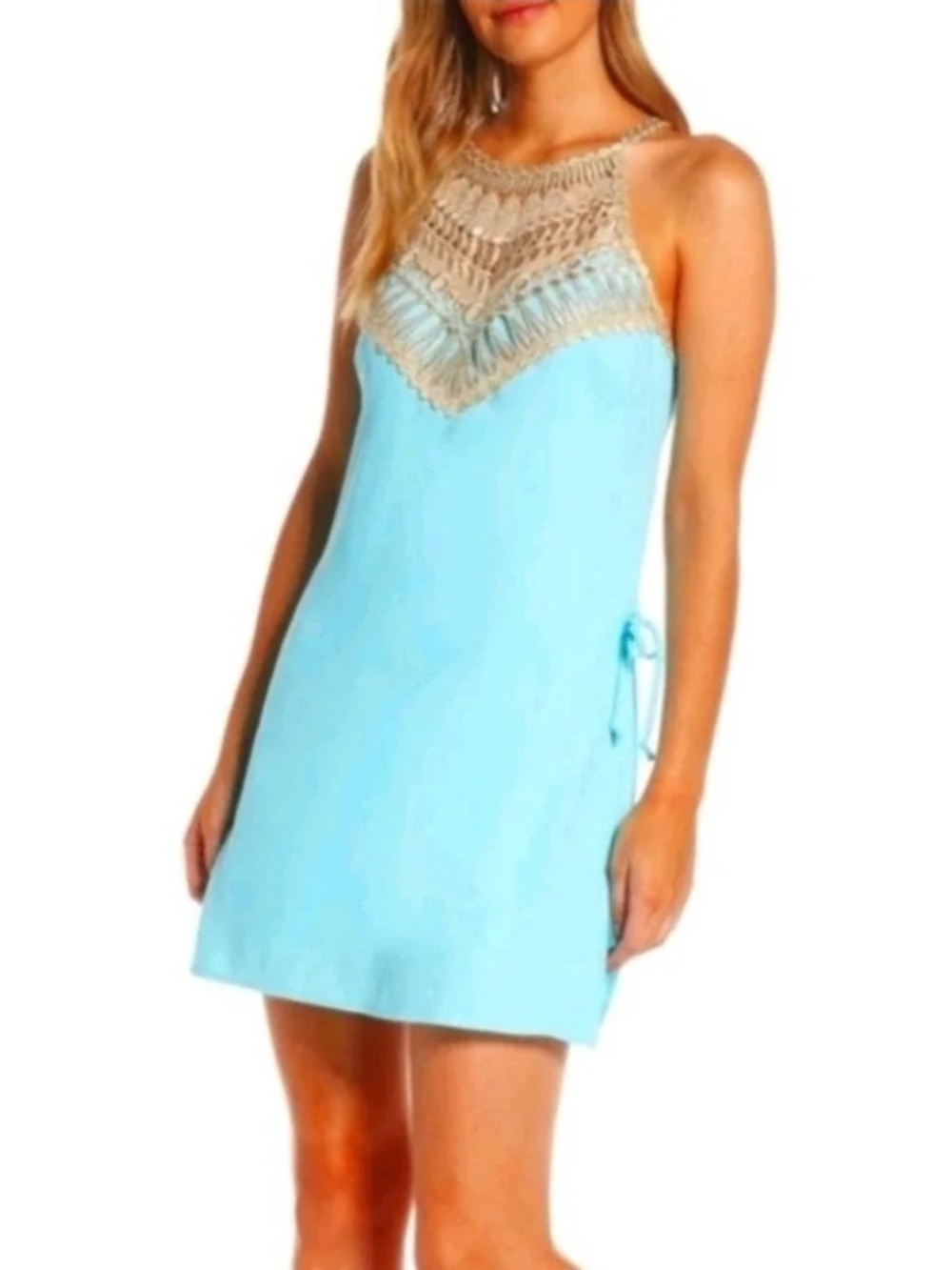 Lilly Pulitzer Pearl Baby Blue Blossom Romper Size 0